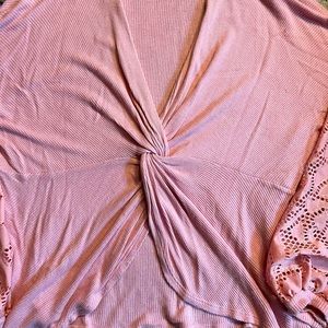 Pink Blouse Bell Sleeve